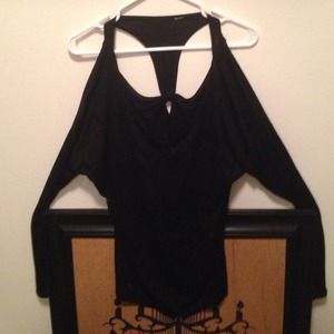 Black cut out front & back, cold shoulder long slv
