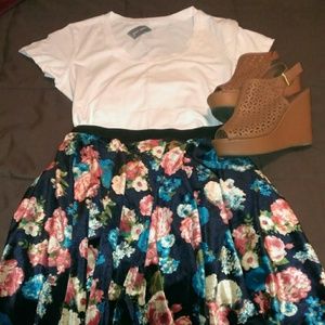 Floral Velvet Skirt