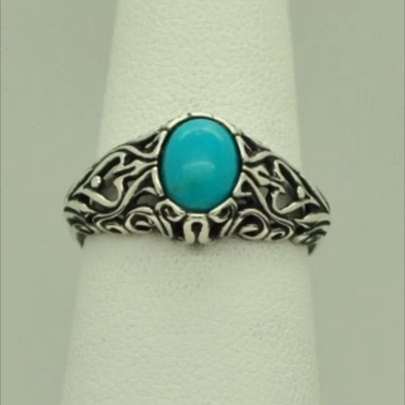 Size 6.75 Sterling Silver & Turquoise Ring