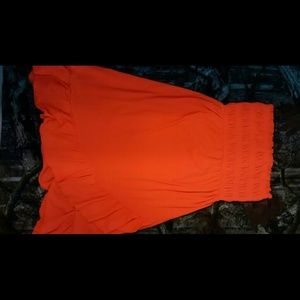 Strapless orange dress