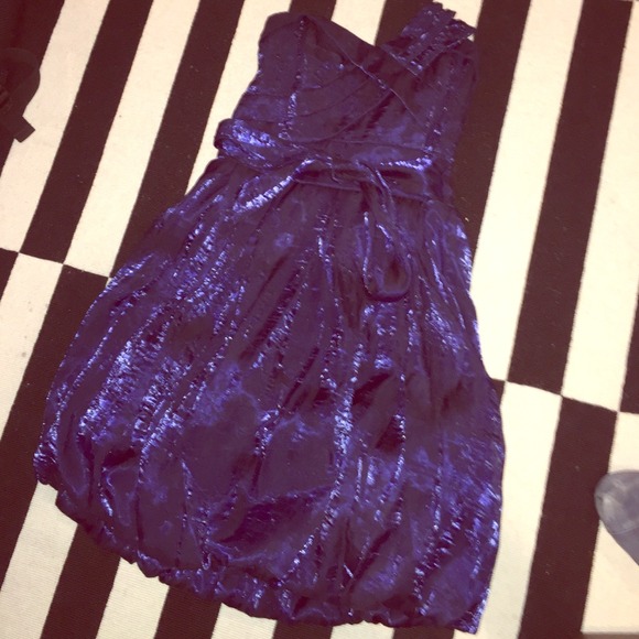 Gorgeous Metallic Blue Formal Dress - Picture 1 of 3