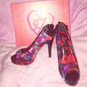 Havana Breeze Peep Toe Platform Heels