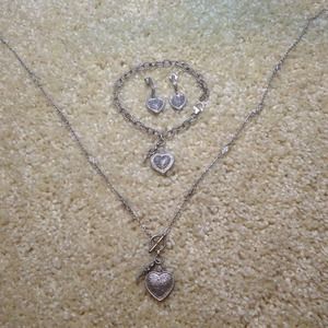 Authentic Silver Heart and Key set