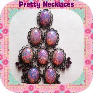 Moonstone Opal Vintage Big Necklace