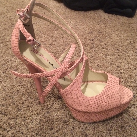 Just Fab Rowan (Pink Snakeskin) High Heels.