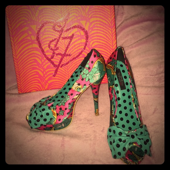 Fiesta Skull Peep Toe Platform Heels