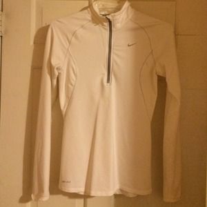 White nike dry fit half zip up