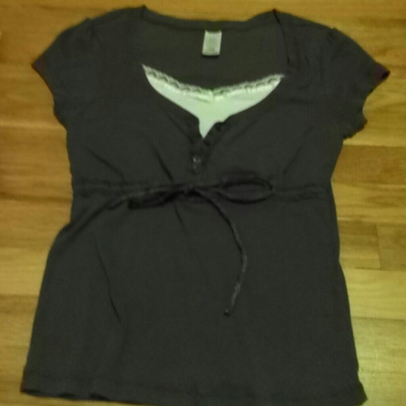 Gray top with built in tank top