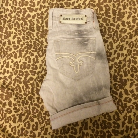 Rock revival grey tie dye shorts