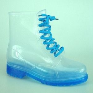 Blue jelly boots