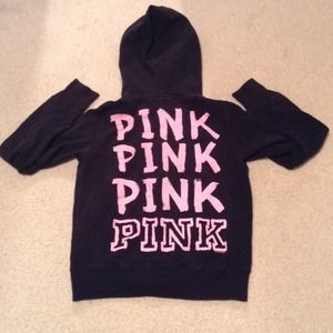 Black Love Pink Hooded Zip Up