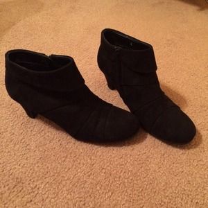 Soft black healed booties