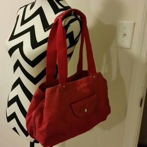 Nine West red nylon shoulder bag
