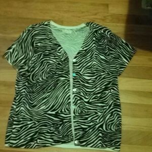 Zebra button up top