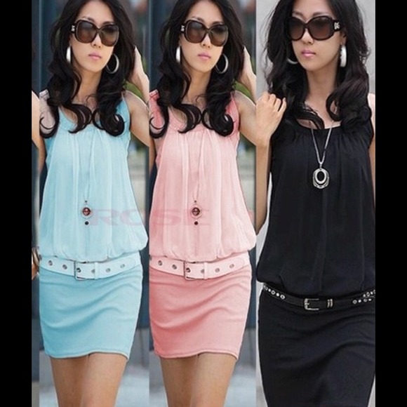Black Tunic Cotton. Short Dress