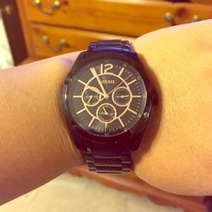 FOSSIL Watch BLACK N GOLD