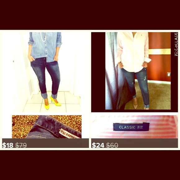 Bundle listing -express jeans + Ralph Lauren shirt
