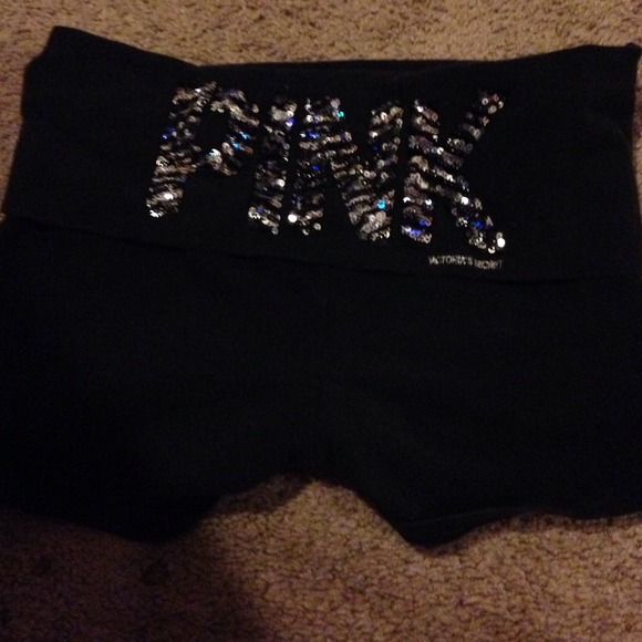 Vs pink bling yoga shorts htf