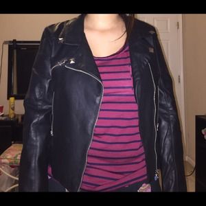 Black motto leather jacket