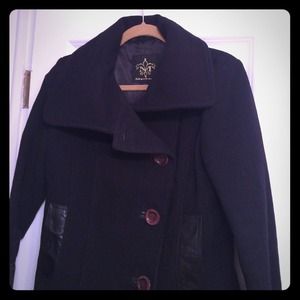 Mackage Wool, Poly, Cashmere Black Coat
