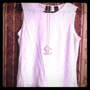 White lace tank