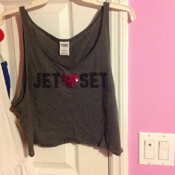 VS Grey Jet Set Crop Top