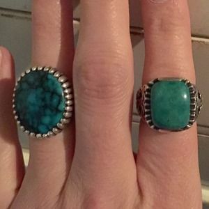 Turquoise and Sterling silver ring size 8