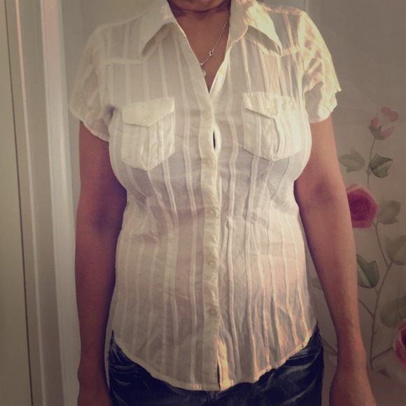 Creamy button up top