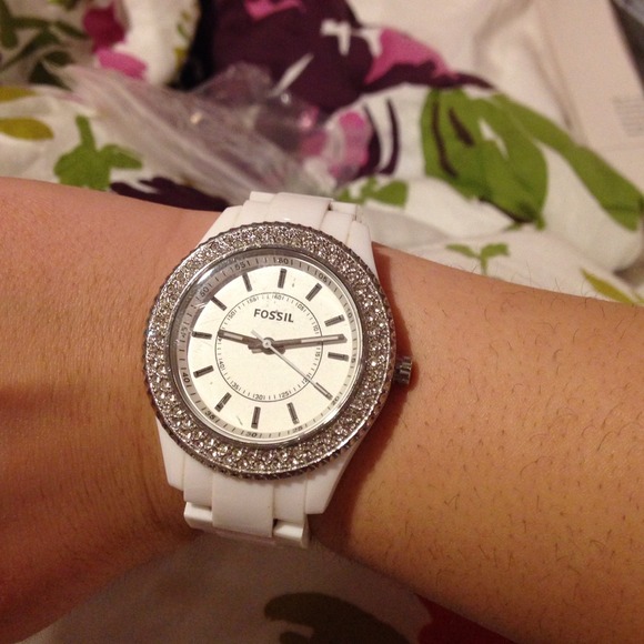 White fossil watch