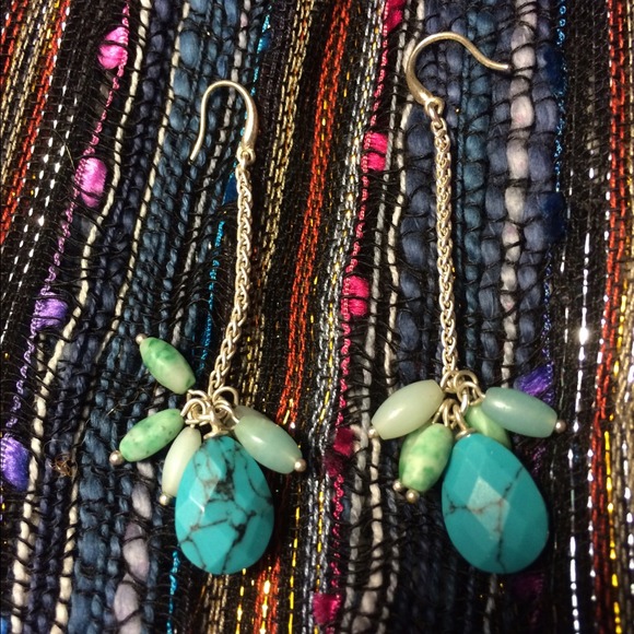 🌀🌀SOLD🌀🌀Fun turquoise dangle earrings - Picture 2 of 2