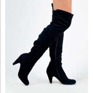 Over the knee black boots