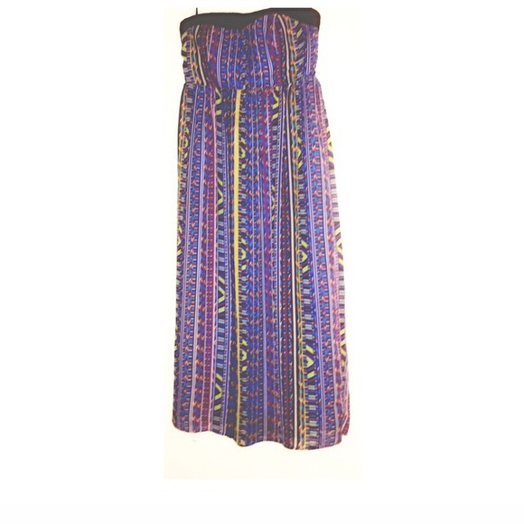 Aztec Strapless Dress
