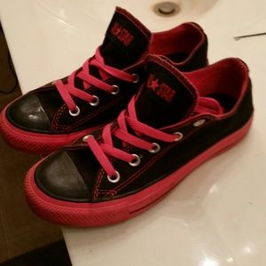 Black and Pink Converse