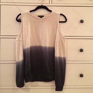Shoulder less white and blue Sweater