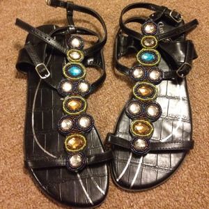 Beaded design sandals