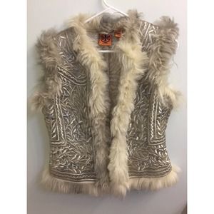Tory Burch fur leather vest. Never worn.