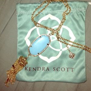 teal stone Kendra Scott tassel necklace