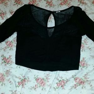 Black with see through crop top