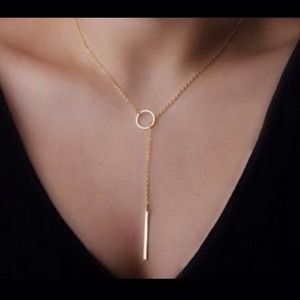 🆕Gold circle bar necklace