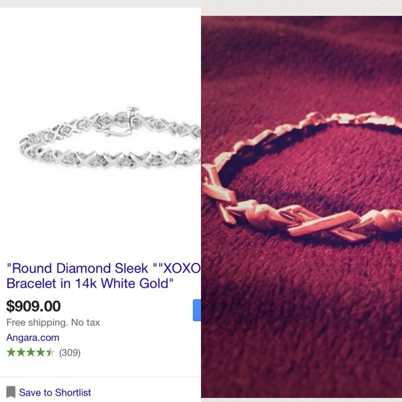 💎14K Authentic White Gold XOXO Bracelet - Picture 1 of 4