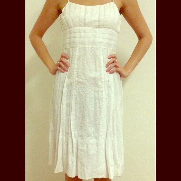 White spaghetti strap dress with tie back
