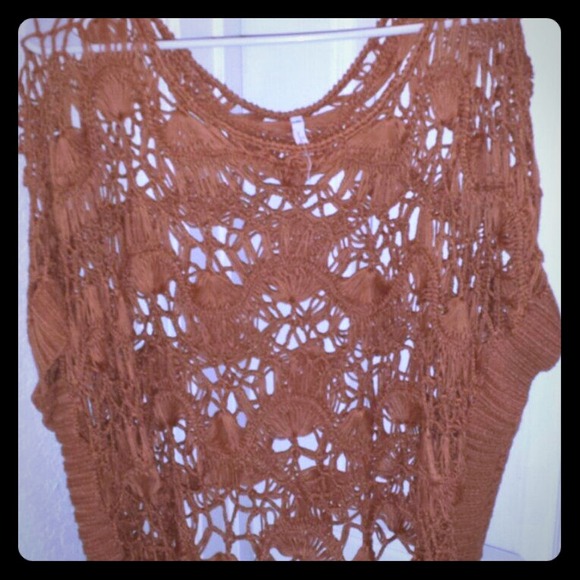 Burnt Orange Crochet Top