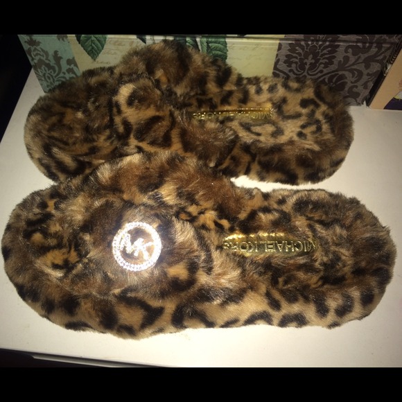Michael Kors Faux-Fur Jet Set MK Thong Slippers