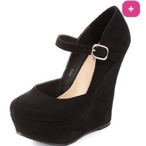 Mary Jane black platform heels