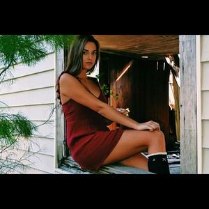 Backless maroon La Hearts dress