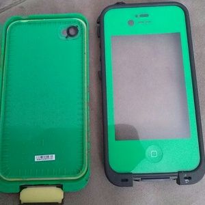 Green I phone 4/4s lifeproof case