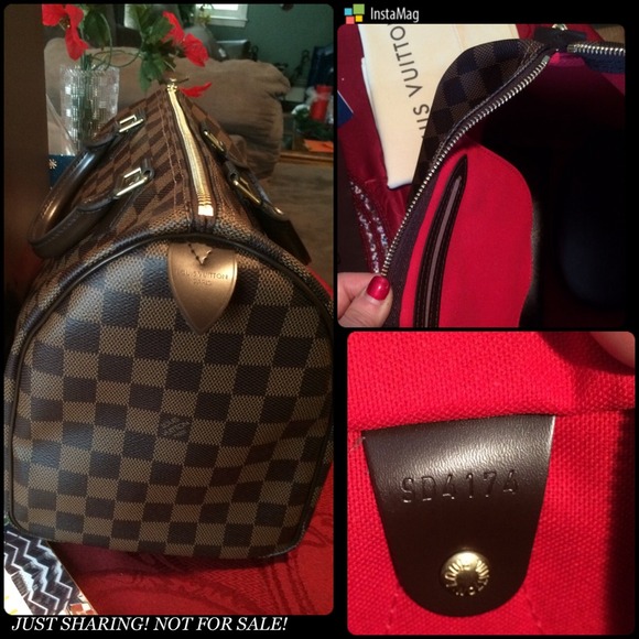 New! LOUIS Vuitton SPEEDY30 Handbag in Damier Ebene - Picture 5 of 5