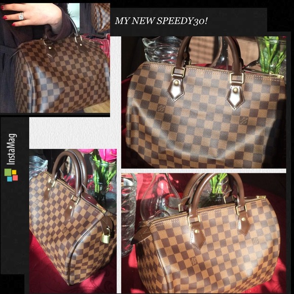 New! LOUIS Vuitton SPEEDY30 Handbag in Damier Ebene - Picture 4 of 5