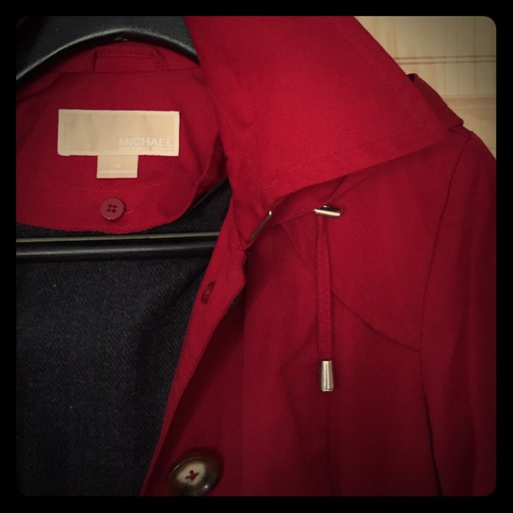 Michael Kors red raincoat