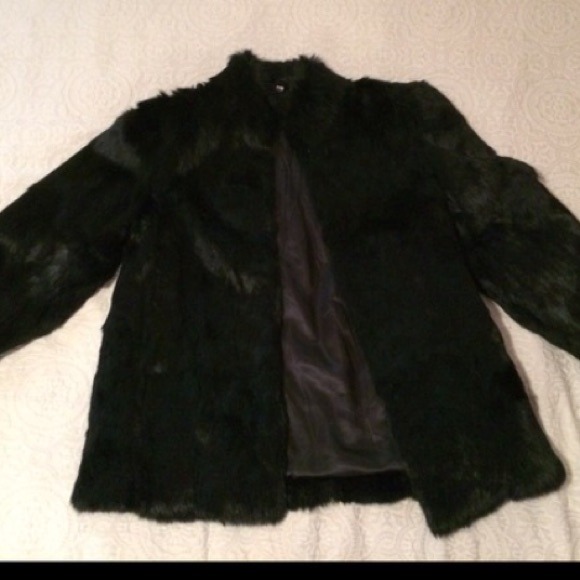 Beautiful black rabbit fur coat
